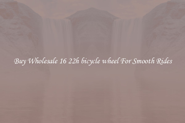 Buy Wholesale 16 22h bicycle wheel For Smooth Rides