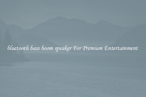 bluetooth bass boom speaker For Premium Entertainment 