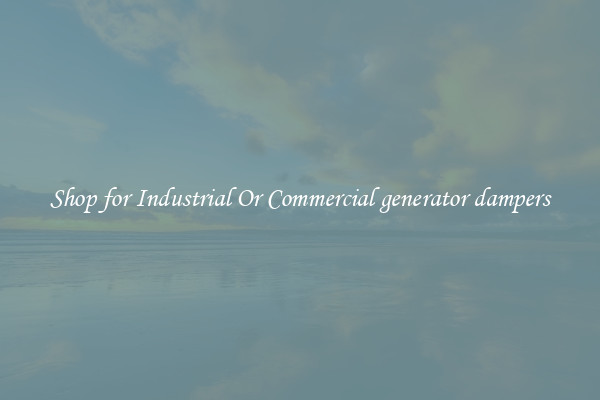 Shop for Industrial Or Commercial generator dampers