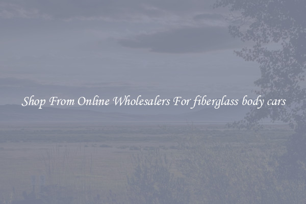 Shop From Online Wholesalers For fiberglass body cars