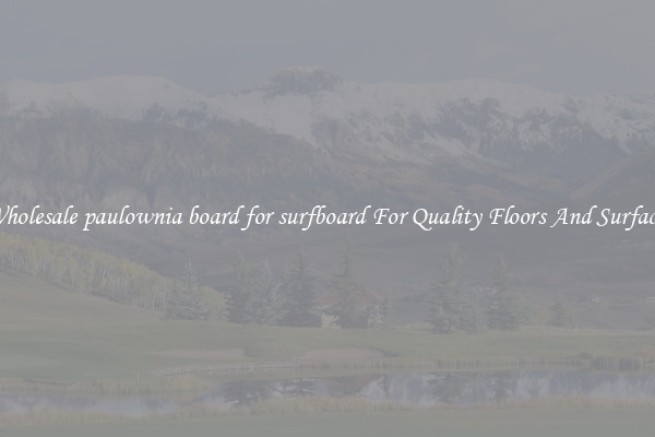 Wholesale paulownia board for surfboard For Quality Floors And Surfaces
