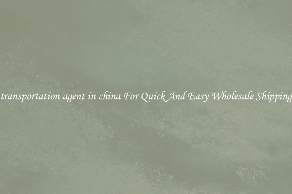transportation agent in china For Quick And Easy Wholesale Shipping
