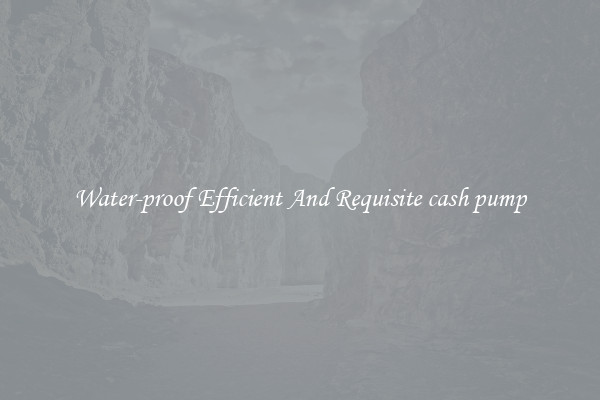 Water-proof Efficient And Requisite cash pump