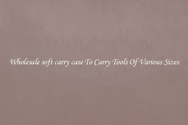 Wholesale soft carry case To Carry Tools Of Various Sizes