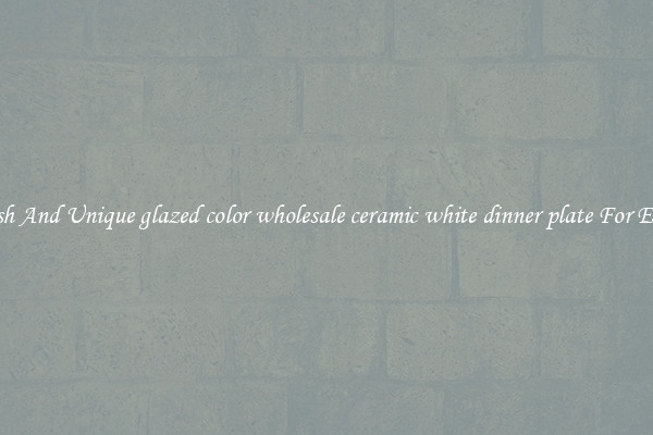 Stylish And Unique glazed color wholesale ceramic white dinner plate For Events