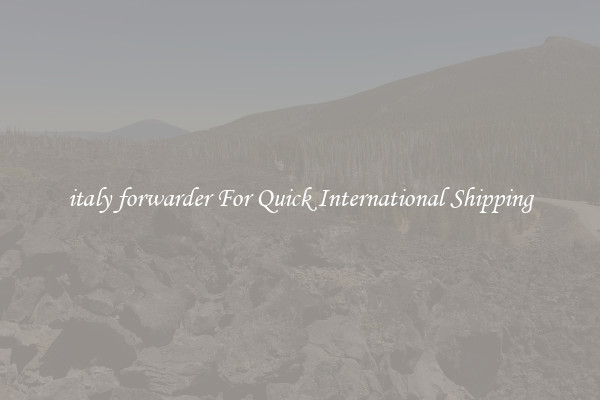 italy forwarder For Quick International Shipping